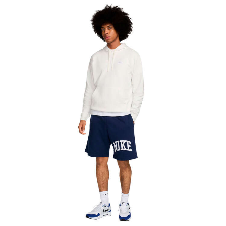 Nike Club Fleece Mens French Terry Shorts, Navy/White, rebel_hi-res