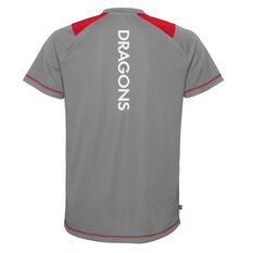 St George Illawarra Dragons 2022 Mens Performance Tee, Grey/Red, rebel_hi-res