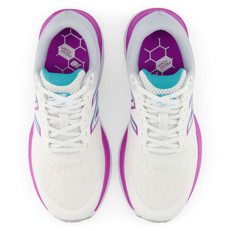 New Balance 680 V7 D Womens Running Shoes, Grey/Pink, rebel_hi-res
