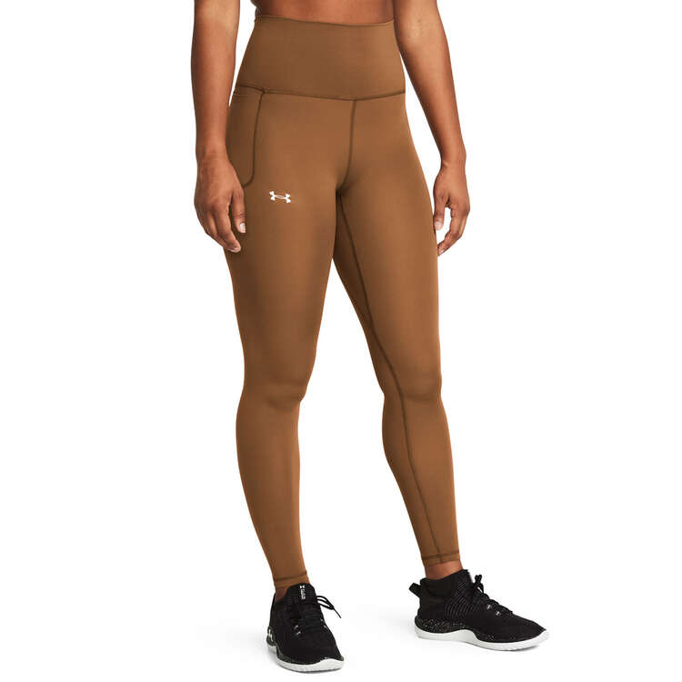 Under Armour Womens Meridian Ultra High-Rise Tights, Brown, rebel_hi-res