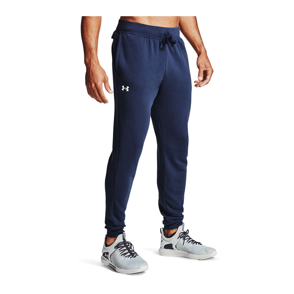 Under Armour Mens Rival Cotton Track Pants Navy S | Rebel Sport