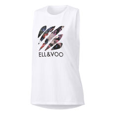 Ell & Voo Womens Taylor Logo Muscle Tank White XXS, White, rebel_hi-res