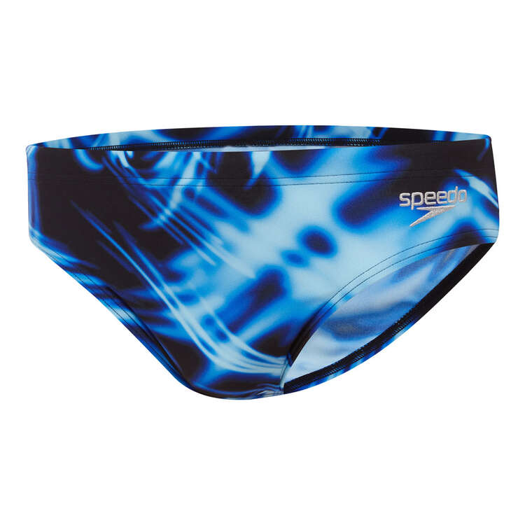 Speedo Mens Flame 7cm Swim Briefs Blue 12, Blue, rebel_hi-res