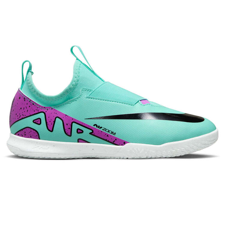 Nike Zoom Mercurial Vapor 15 Academy Kids Indoor Soccer Shoes Turquiose/Pink US 1, Turquiose/Pink, rebel_hi-res