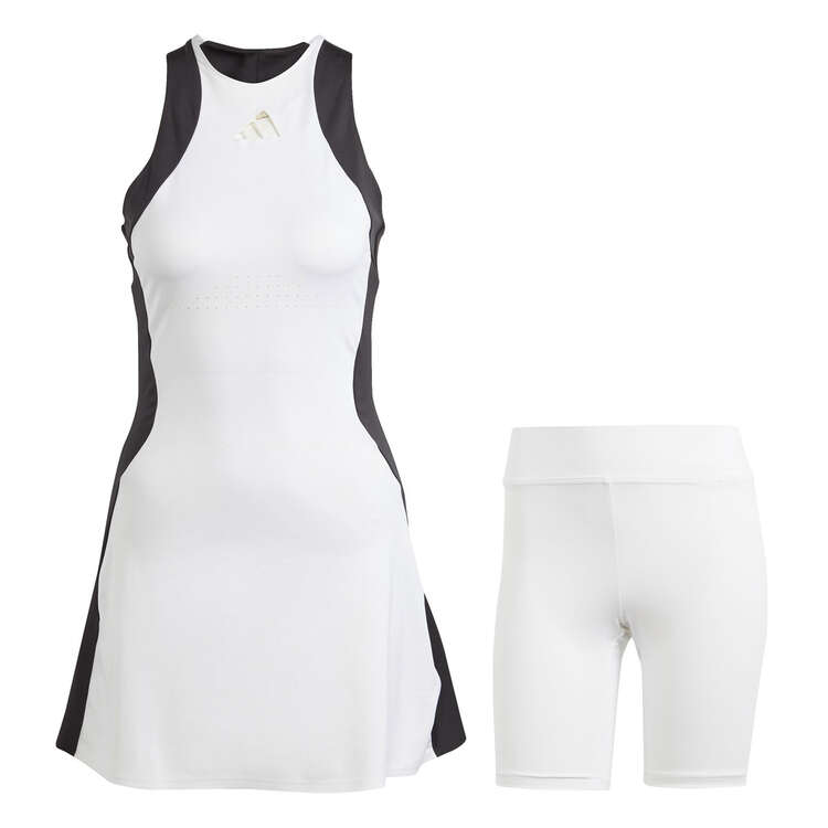 adidas Womens Premium Tennis Dress, White, rebel_hi-res