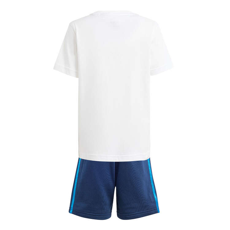 adidas Kids VRCT Shorts and Tee Set, White, rebel_hi-res