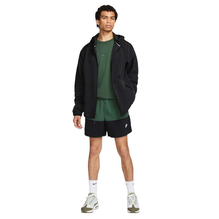 Nike Mens Club Woven Colour-Blocked Shorts, Green/Black, rebel_hi-res