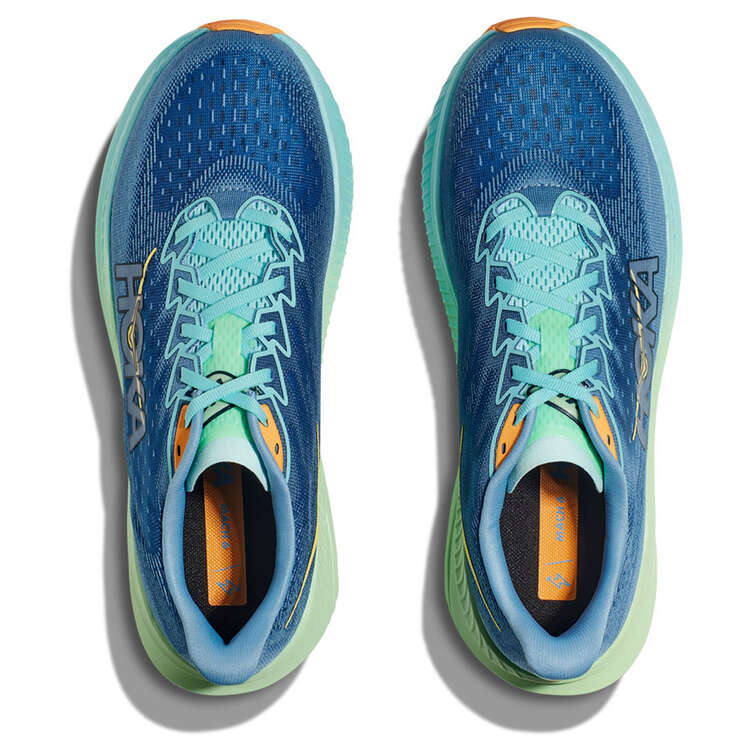 HOKA Mens Mach 6 Running Shoes, Blue/Green, rebel_hi-res
