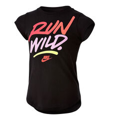 Nike Girls Run Wild Tee Black 4, Black, rebel_hi-res