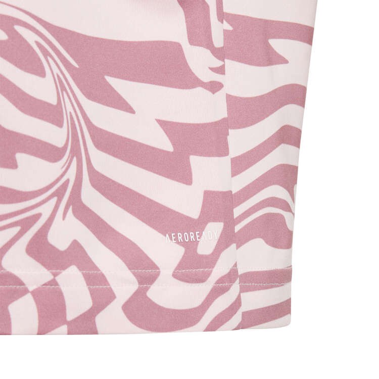 adidas Girls AEROREADY All Over Print Tee, Pink, rebel_hi-res