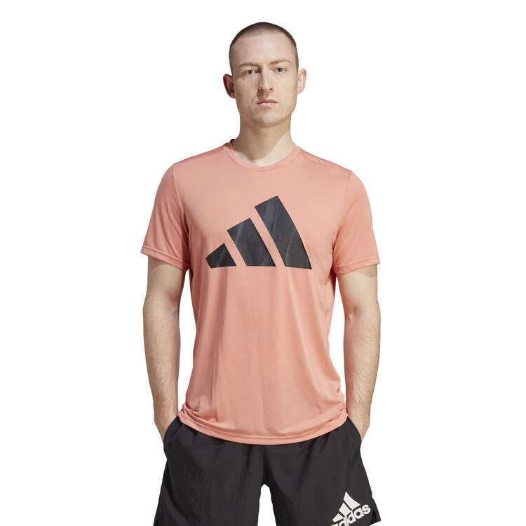 adidas Mens Run It Badge Of Sport Tee, Pink, rebel_hi-res
