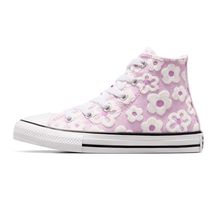 Converse Chuck Taylor All Star Floral High Kids Casual Shoes, Lilac/White, rebel_hi-res