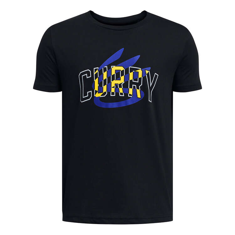 Under Armour Kids Curry Logo Tee Blue XS, , rebel_hi-res