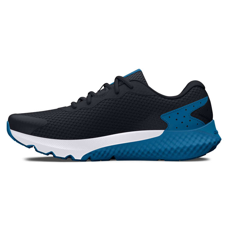 Under Armour Rogue 3 PS Kids Running Shoes, Black/Blue, rebel_hi-res