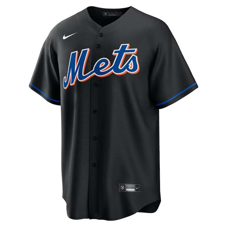 New York Mets Mens Alternate Replica Jersey, Black, rebel_hi-res