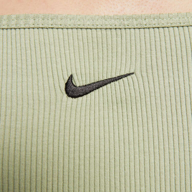 Nike Womens Sportswear Essential Ribbed Crop Top, Khaki, rebel_hi-res