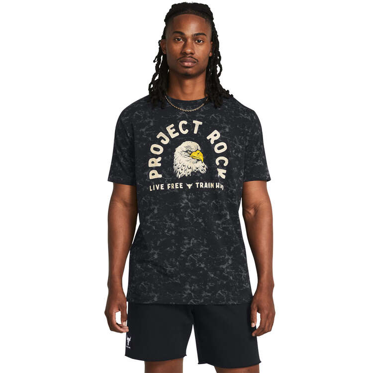 Under Armour Mens Project Rock Free Graphic Tee Black XS, Black, rebel_hi-res