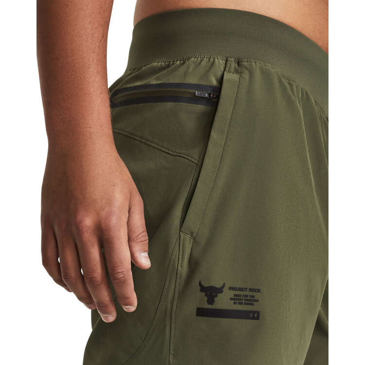 Under Armour Project Rock Mens Unstoppable Shorts Green S, Green, rebel_hi-res