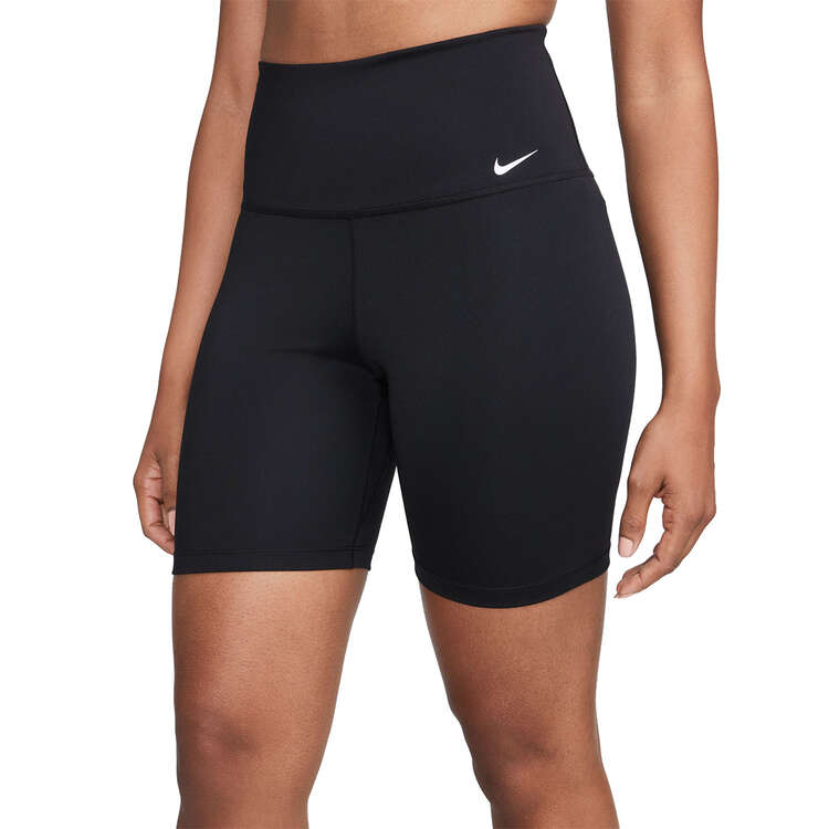 Nike One Womens High-Rise 7 Inch Bike Shorts Black XS, Black, rebel_hi-res