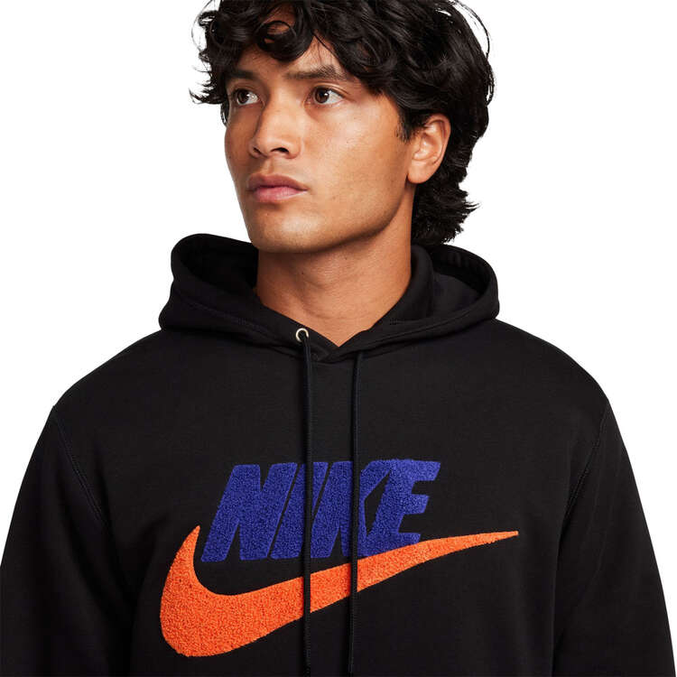 Nike Club Fleece Mens Pullover Hoodie, Black, rebel_hi-res