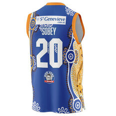 Brisbane Bullets Nathan Sobey Mens NBL Indigenous Basketball Jersey, Blue, rebel_hi-res