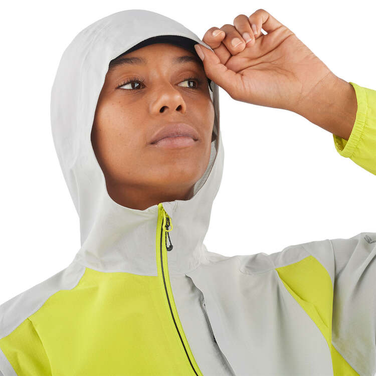 Salomon Womens Bonati Trail Waterproof Jacket, Yellow/Grey, rebel_hi-res