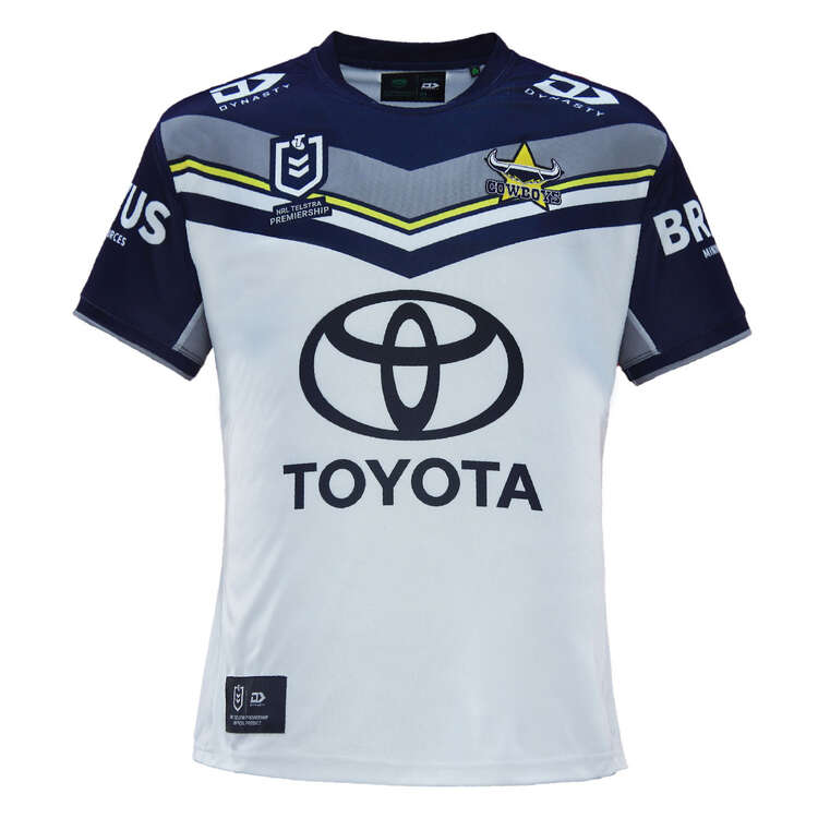 North Queensland Cowboys 2024 Mens Away Jersey White S, White, rebel_hi-res