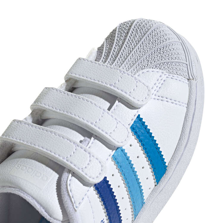 adidas Originals Superstar PS Kids Casual Shoes, White/Blue, rebel_hi-res