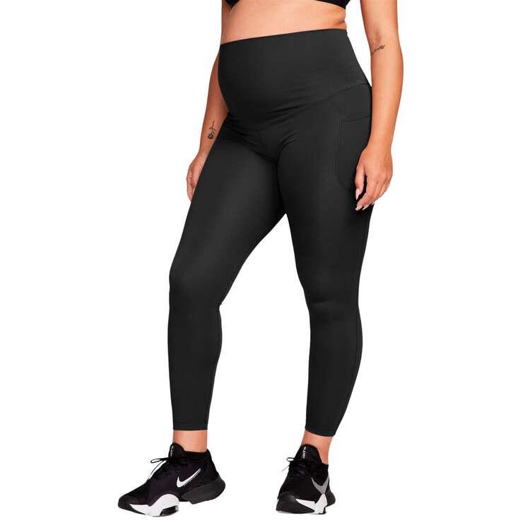 Nike One Womens High-Waisted Maternity 7/8 Tights, Black, rebel_hi-res