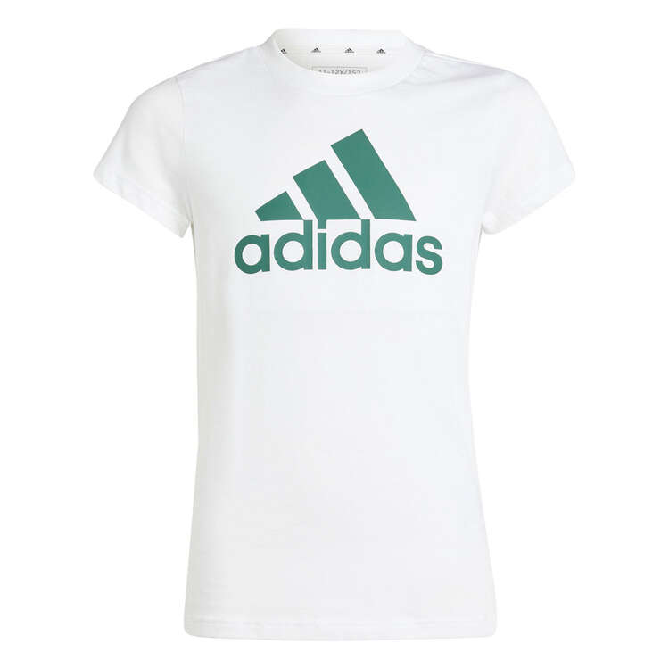adidas Girls Essentials Big Logo Tee White 8, White, rebel_hi-res