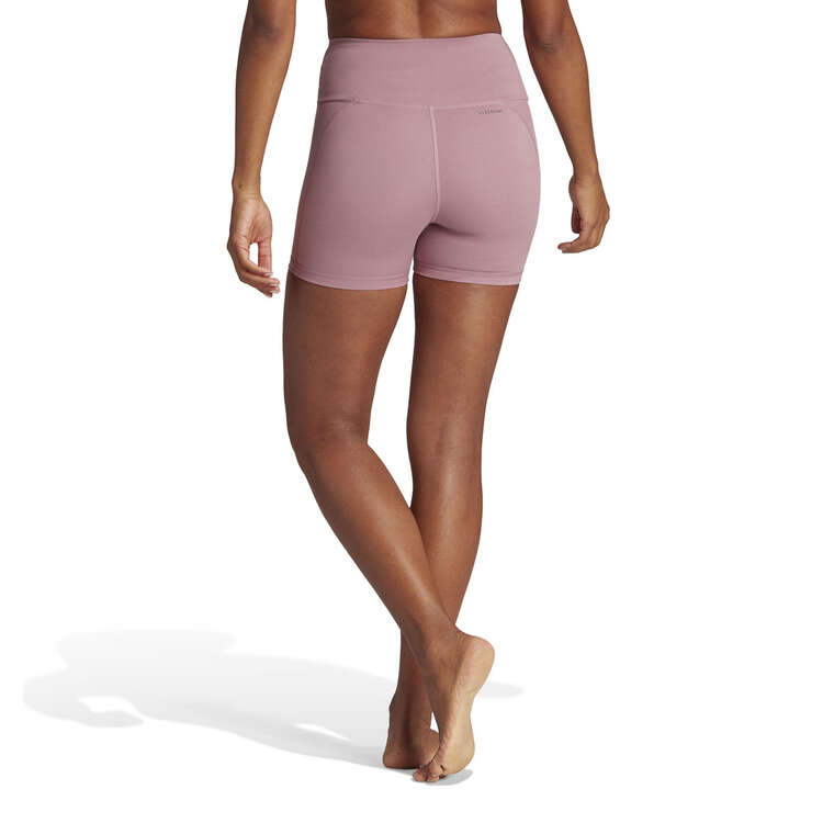 adidas Womens Yoga Essentials High Waisted Short Tights, Pink, rebel_hi-res