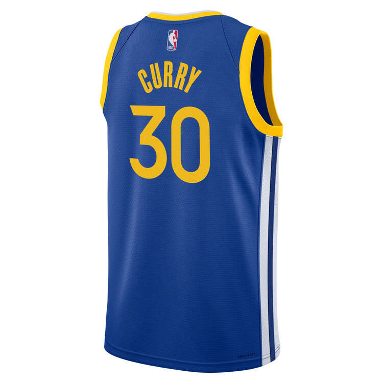 Nike Youth Golden State Warriors Steph Curry 2023/24 Icon Basketball Jersey Blue S, Blue, rebel_hi-res