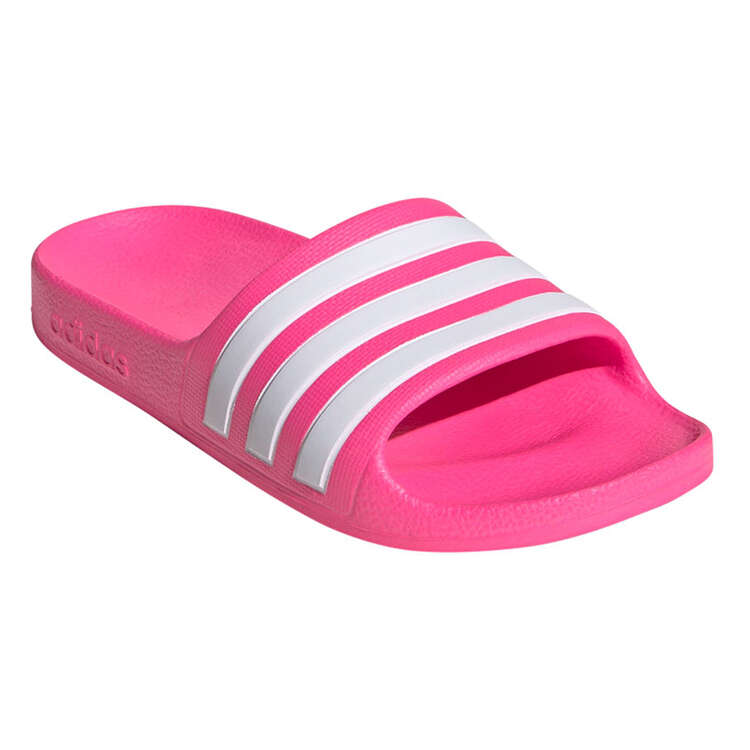 adidas Adilette Aqua Kids Slides, Pink/White, rebel_hi-res