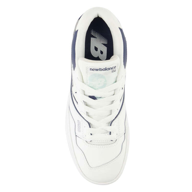 New Balance BB550 GS Kids Casual Shoes, White/Navy, rebel_hi-res