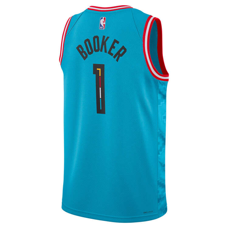 Nike Phoenix Suns Mens Devin Booker 2022/23 City Basketball Jersey, Turquoise, rebel_hi-res
