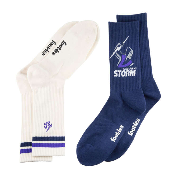 Melbourne Storm Sneaker Socks 2 Pack, , rebel_hi-res