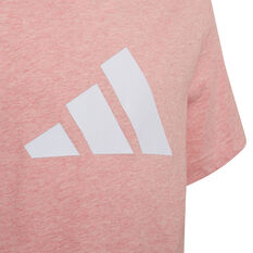 adidas Girls Future Icon 3 Stripe Logo Tee, Mauve, rebel_hi-res