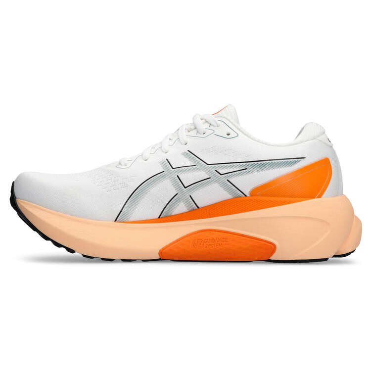 Asics GEL Kayano 30 Mens Running Shoes White/Orange US 7, White/Orange, rebel_hi-res