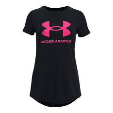 Under Armour Girls Live Sportstyle Graphic Tee Black XS, Black, rebel_hi-res