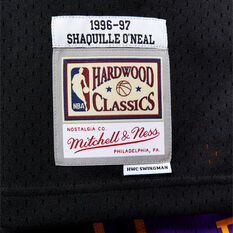 Los Angeles Lakers Shaquille O'Neal Mens 1996-97 Reload Swingman Jersey, Black, rebel_hi-res