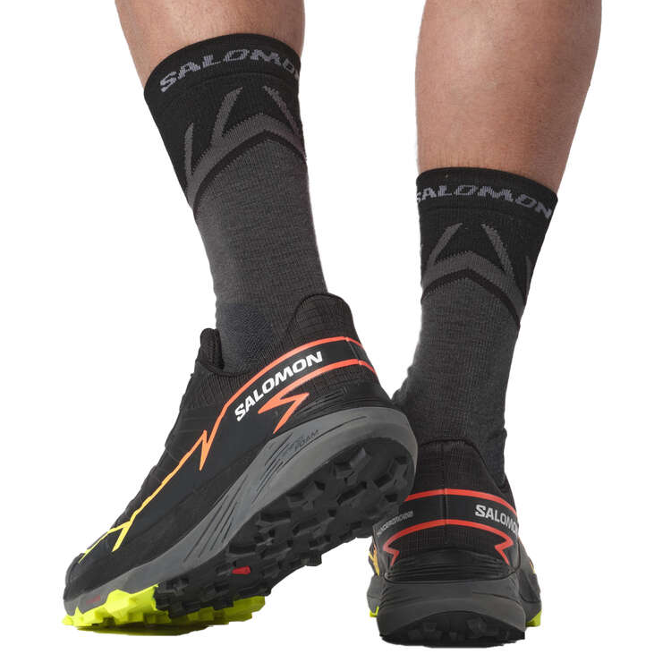 Salomon Thundercross Mens Trail Running Shoes, Black/Pink, rebel_hi-res