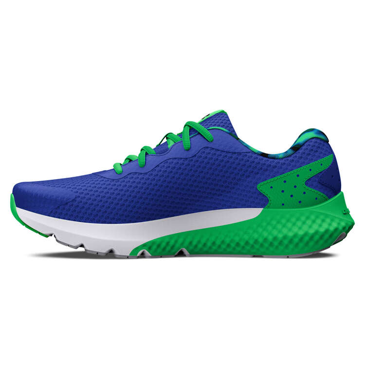 Under Armour Charged Rogue 3 GS Kids Running Shoes, Royal/Green, rebel_hi-res