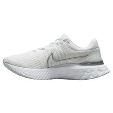 Nike React Infinity Run Flyknit 3 Womens Running Shoes White/Silver US 6, White/Silver, rebel_hi-res