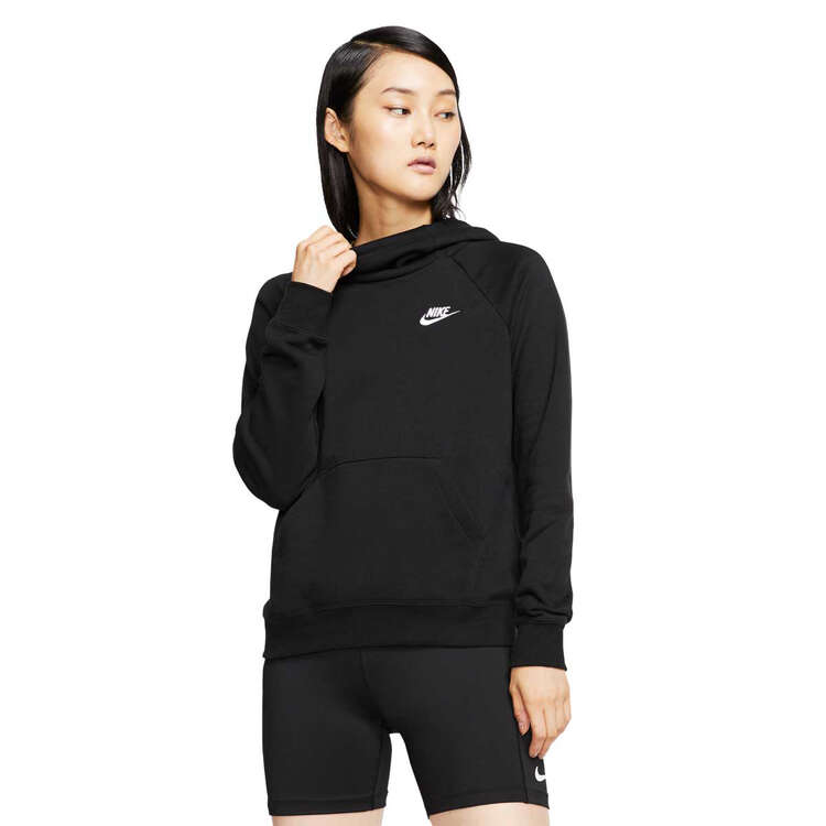 Nike Womens Sportswear Essentials Funnel Neck Fleece Hoodie, Black, rebel_hi-res