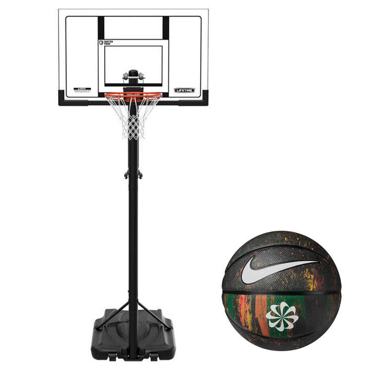 Lifetime 52” Power Lift Hoop & Nike Ball Basketball Set, , rebel_hi-res