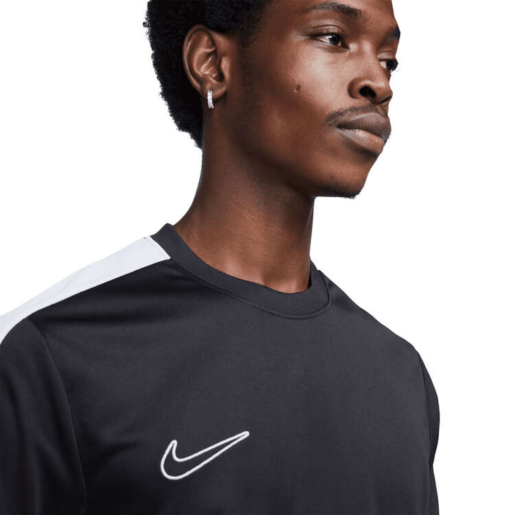 Nike Mens Dri-FIT Academy Short Sleeve Football Tee, Black/White, rebel_hi-res