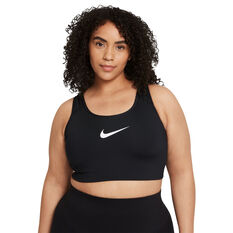 Nike Womens Swoosh Sports Bra Plus Black / White XL, , rebel_hi-res