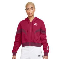 Nike Air Womens Sportswear Full Zip Hoodie Red XS, Red, rebel_hi-res