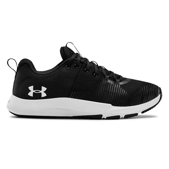 Under Armour Charged Engage Mens Training Shoes, Black / White, rebel_hi-res