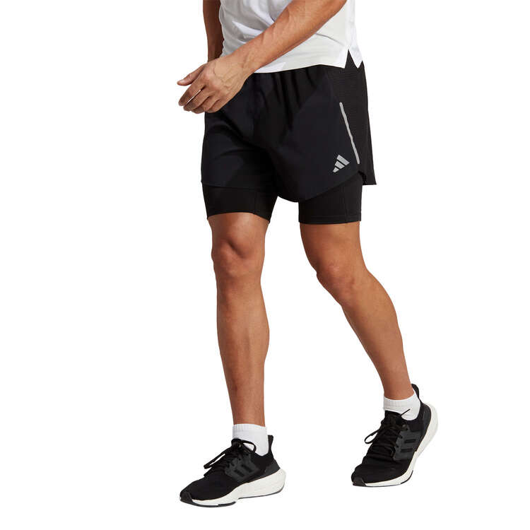 adidas Mens Designed 4 Running 2-in-1 Shorts Black XS, Black, rebel_hi-res